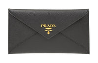 PRADA Calfskin Wallet Women's Black