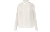 LOUIS VUITTON Pleated Front Sheer Silk Blouse