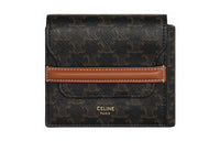 CELINE Flap Origami Wallet In Triomphe Canvas And Lambskin