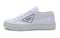 PRADA Wear resistant And Lightweight Low Top Canvas Shoes Women's White