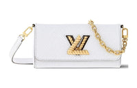 LOUIS VUITTON Twist Leather Shoulder Bag Crossbody Bag Women's White