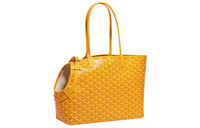 GOYARD Chien Gris Canvas With Leather Pet Bag Unisex Yellow