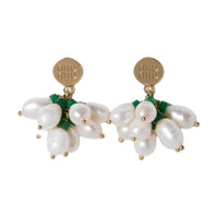 MIU MIU Metal, Brass, Freshwater Pearl Earrings Women's Gold