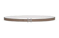 HERMES Double-Sided H Torsade Silver Smooth Buckle Leather Belts Women's Brown Width 1.3CM