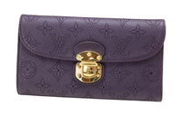 LOUIS VUITTON Genuine Leather Wallet Women's Purple