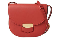 CELINE Cow Leather Saddle Bag Shoulder Bag Crossbody Bag Small Size Women's Red