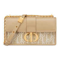 DIOR 30 Montaigne Cotton Shoulder Bag, Crossbody Bag Women's Natural
