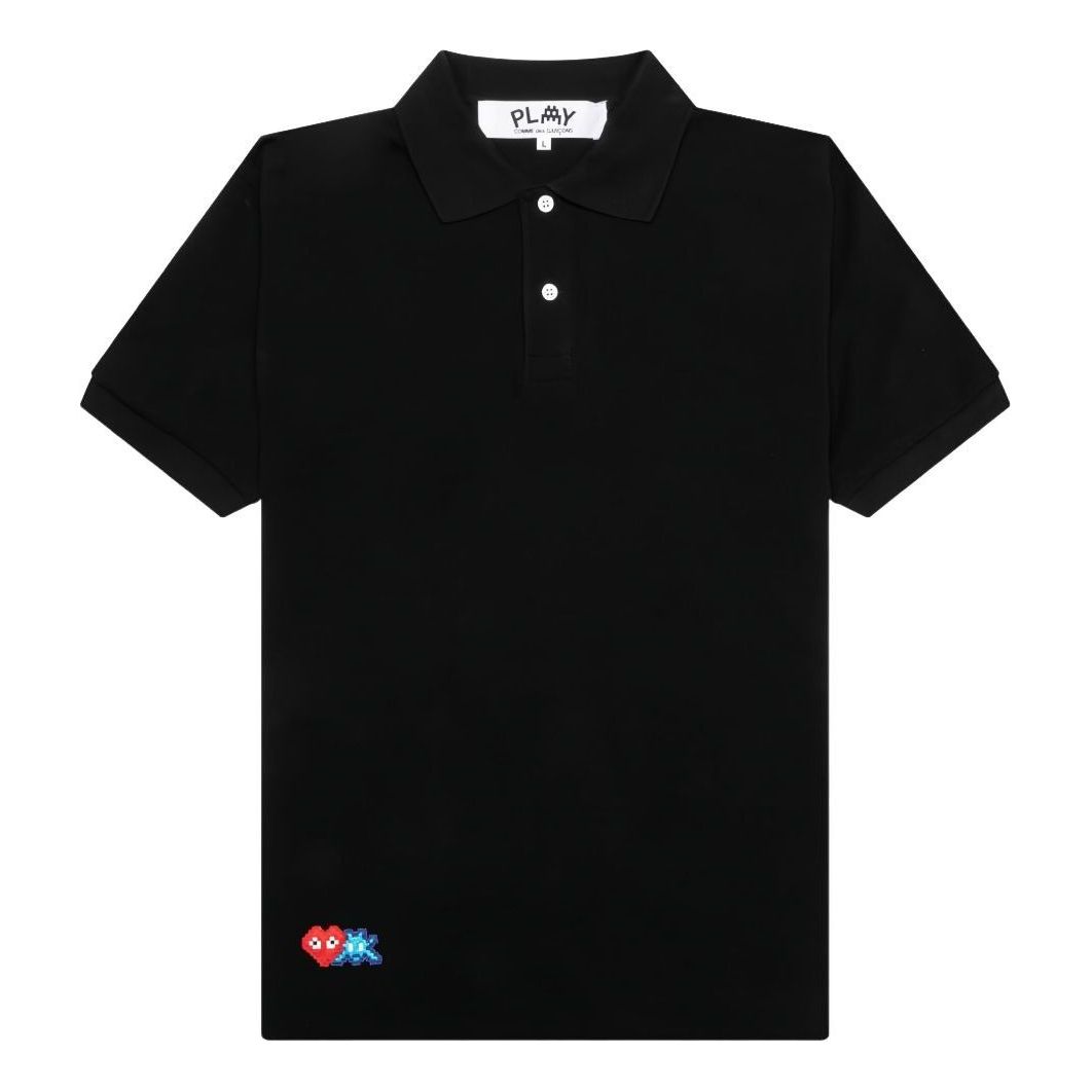 COMME des GARCONS PLAY SS25 x Invader Pixel Heart Polo Shirt 'Black' AZ-T336-051-1