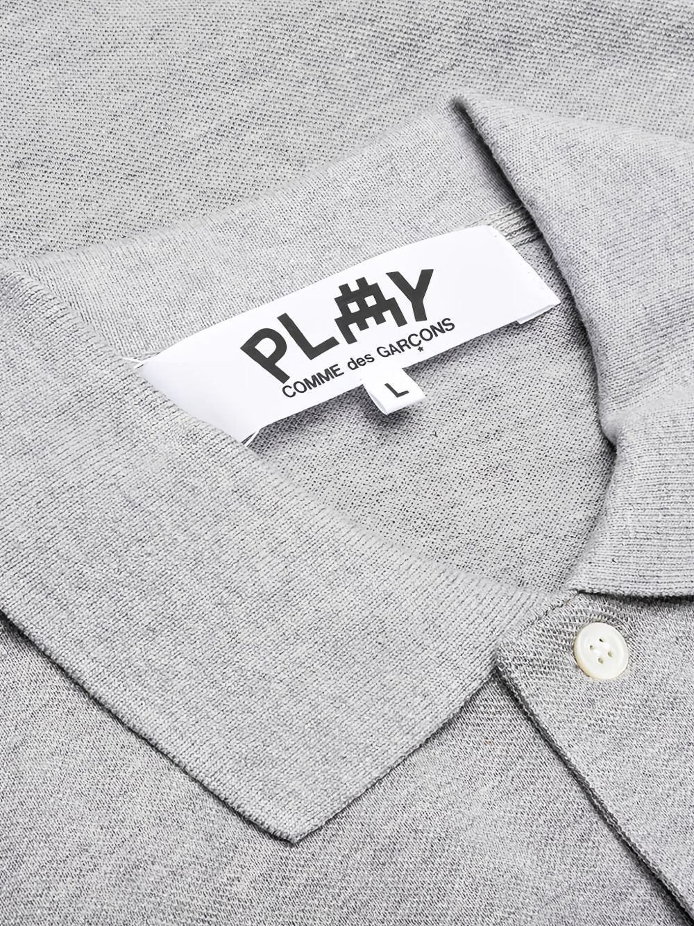 COMME des GARCONS PLAY SS25 x Invader Pixel Heart Polo Shirt 'Grey' AZ-T336-051-2