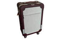 HERMES Canvas Suitcase Luggage Unisex Brown & Beige