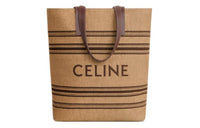 CELINE Fabric With Cow Leather One Shoulder Handbag Men's Natural & Chestnut
