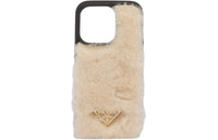 PRADA Leather Phone Case Shearling Available For IPhone 14 Pro