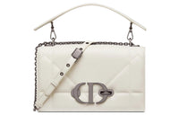 DIOR 30 Montaigne Lambskin Box Bag Shoulder Bag Crossbody Bag Handbag Regular Women's White