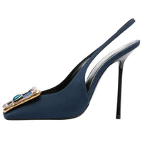 SAINT LAURENT Maxine Slim Heel High Heels 11.5cm Women's Blue