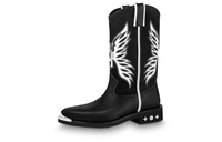LOUIS VUITTON Canyon Knee-high Boots Men's Black White