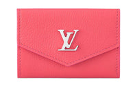 LOUIS VUITTON Grained Calfskin Wallet Mini Women's Pink