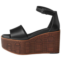 HERMES Illusion 35 Strap Sandals 3.5cm Women's Black