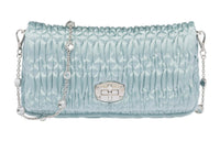 MIU MIU Crystal Satin Crossbody Bag Shoulder Bag Women's Light Blue