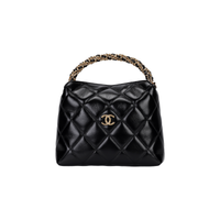 CHANEL Leather Handbag Shoulder Bag Crossbody Bag Women's Black