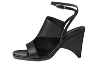HERMES Inconnue Strap Sandals 5cm Women's Black