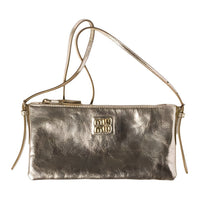MIU MIU Lambskin Clutch Shoulder Bag Mini Women's Hematite Yellow