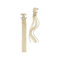 CHANEL Metal Gold Earrings Women's Gold