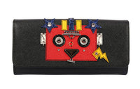 PRADA Cow Leather Wallet Women's Black