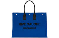 SAINT LAURENT Rive Gauche Fabric Tote Bag, Shopping Bag, Handbag Unisex Blue & Black