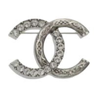 CHANEL Metal Brooches Women's Silver