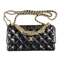 CHANEL Leather Shoulder Bag Crossbody Bag Women's Black