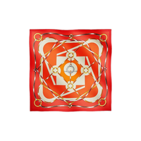 HERMES Silk Scarves Women's Red