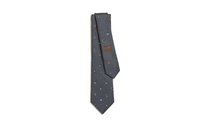 HERMES Mulberry Silk Ties Unisex Gray