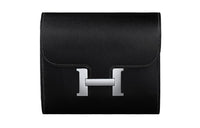 HERMES Constance KangKang Box Calfskin Wallet Women's Black