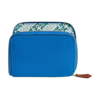 HERMES Silk'In Evercolor Calfskin Wallet Women's Cerulean Sandalwood