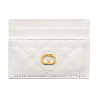 DIOR Sheepskin Card Holder Women's White