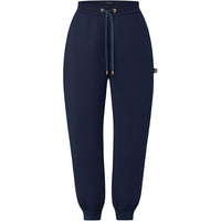 LOUIS VUITTON Embossed Monogram Jogging Casual Pants Women's Dark Blue