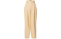 LOUIS VUITTON Wool Twill Dart Trousers Casual Pants Women's Beige