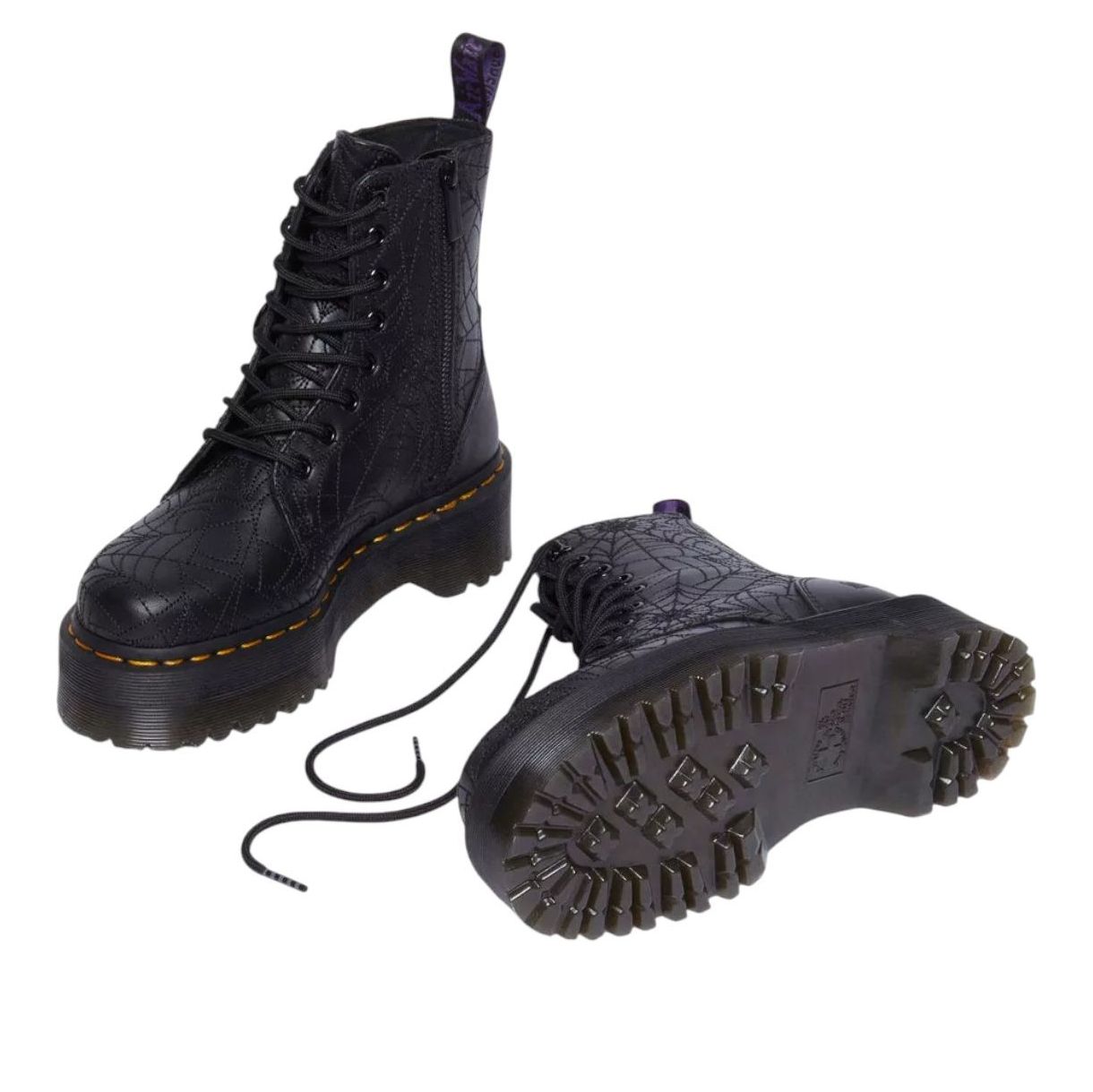Dr. Martens x Wednesday Jadon Leather Platform Boots 'Black Nappa Lux' 32224001