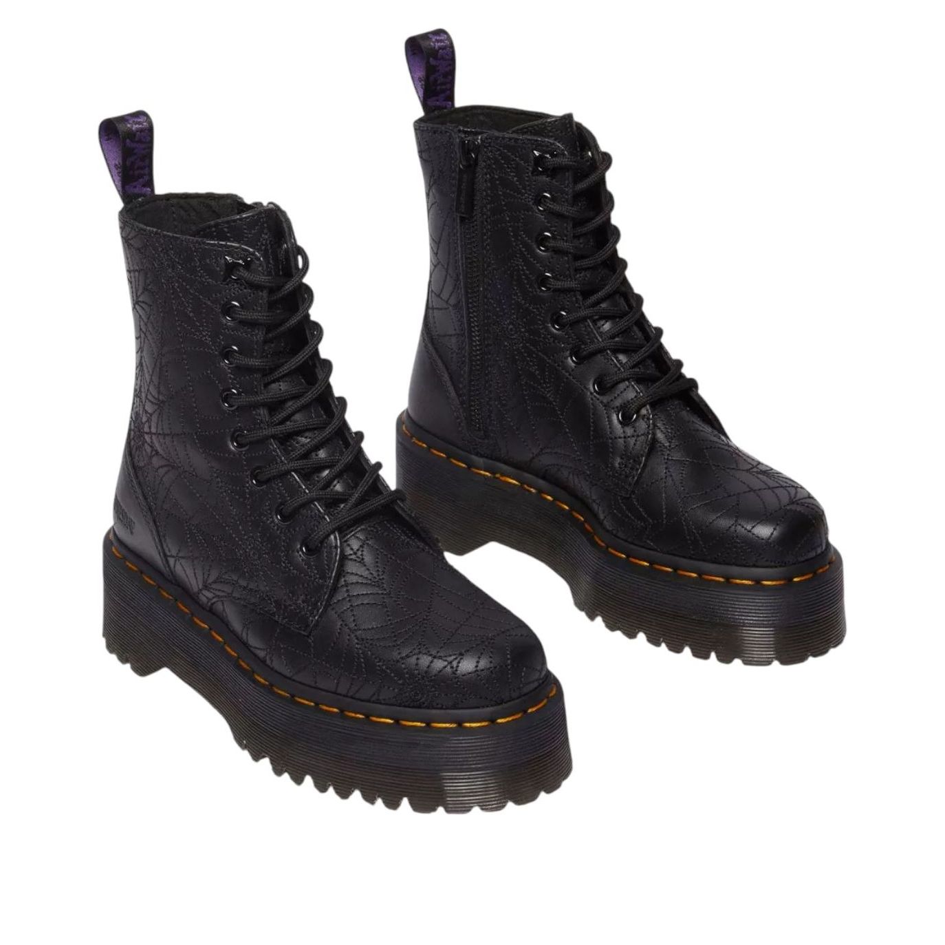 Dr. Martens x Wednesday Jadon Leather Platform Boots 'Black Nappa Lux' 32224001