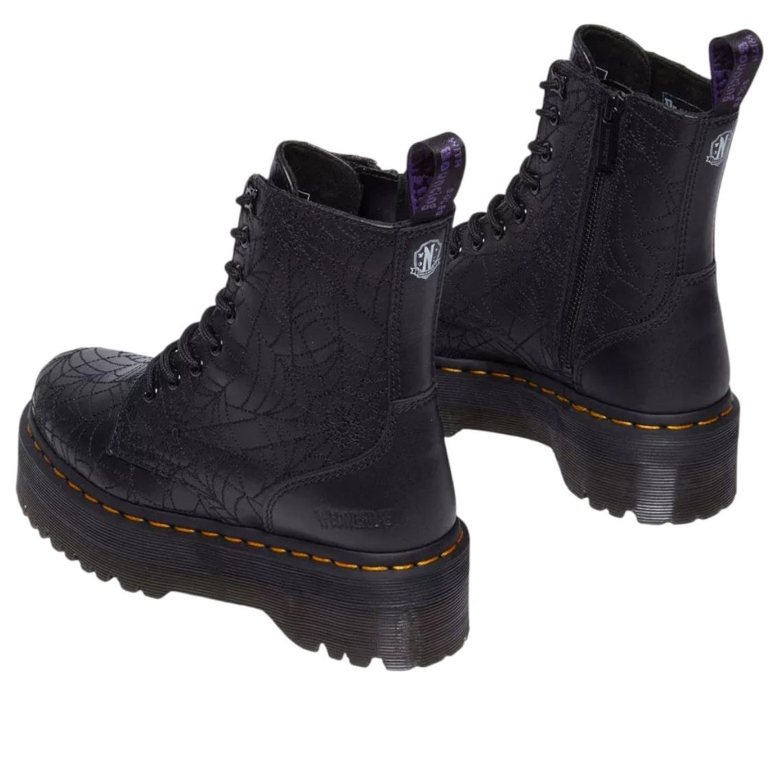 Dr. Martens x Wednesday Jadon Leather Platform Boots 'Black Nappa Lux' 32224001