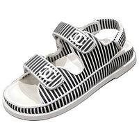 CHANEL Beach Sandals Women's Black White
