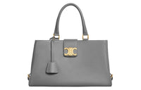 CELINE Soft Cow Leather Shoulder Bag Crossbody Bag Handbag Medium Size Women's Zinc Color