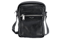 SAINT LAURENT Leather Crossbody Bag Shoulder Bag Men's Black