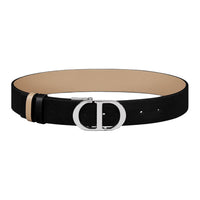 DIOR Cow Leather Leather Belts Women's Black 3.5CM