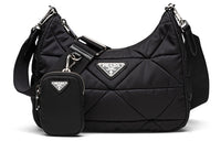 PRADA Nylon Shoulder Bag, Crossbody Bag Women's Black