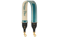 DIOR Embroidery Bag Straps Women's Deep Sea Ocean Blue