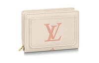 LOUIS VUITTON Cow Leather Wallet Women's Cream White
