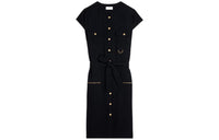 CELINE Belted Waist Buttoned Dress