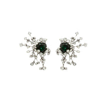 SAINT LAURENT Crystal Clip-On Earrings Women's Silver