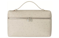 Loro Piana ExtraPocket Ostrich Leather Handbag Shoulder Bag Crossbody Bag Regular Women's Asama Gray
